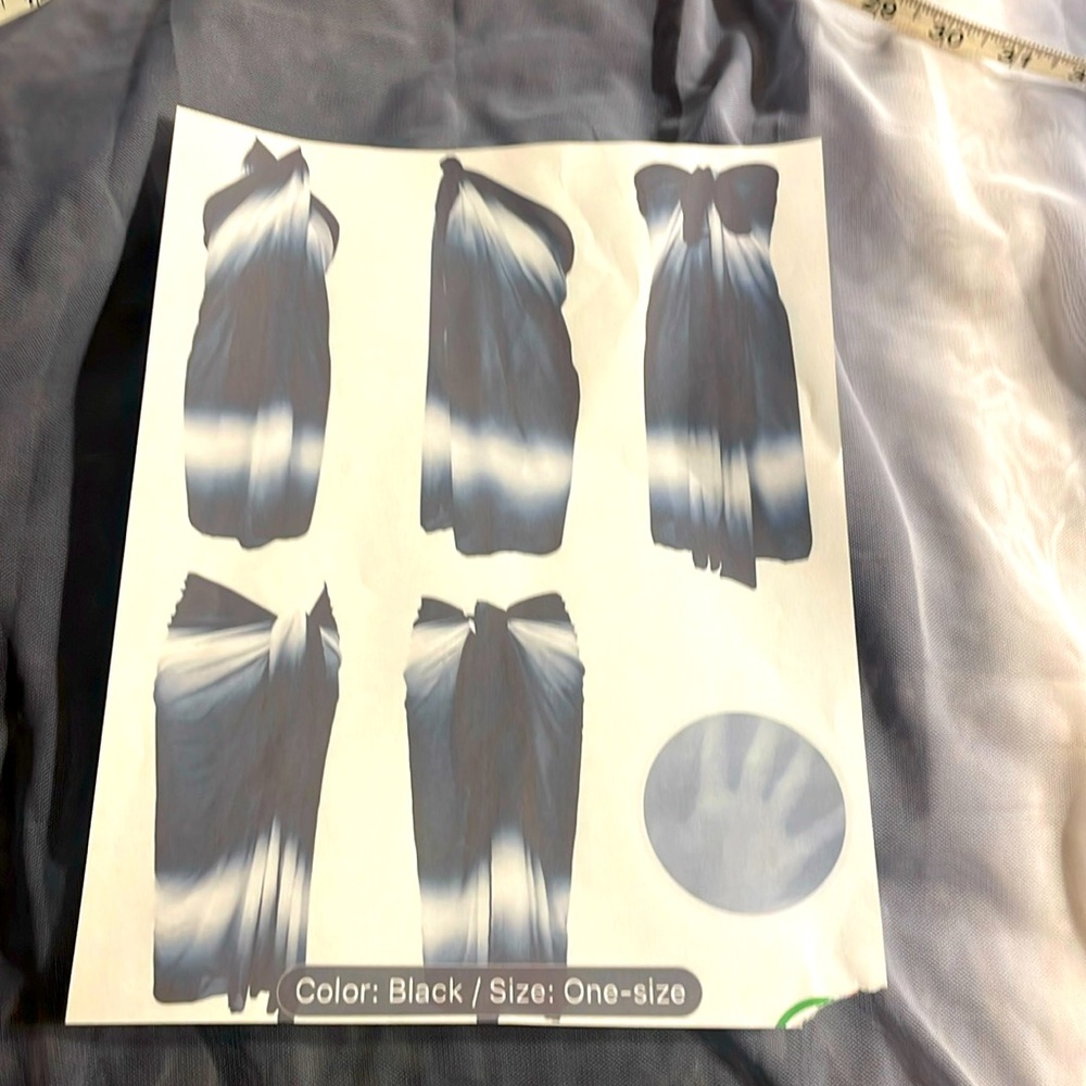 Black and White Sun Beach Sarong. Very Stretchy Material.